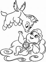 Hercules Coloring Pegasus Pages Baby Disney Wecoloringpage Flying sketch template