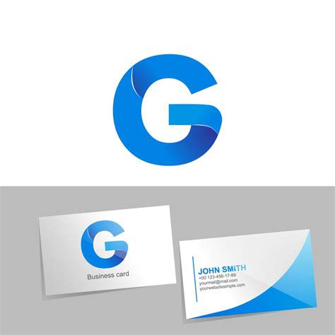 gradient logo   letter    logo mockup business card