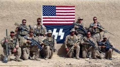 Us Marine Sniper Unit Photographed With Nazi Ss Flag Bbc News