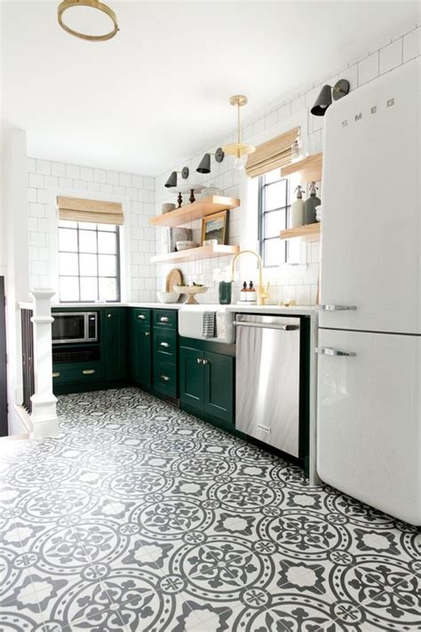 green  white kitchen   week town country living