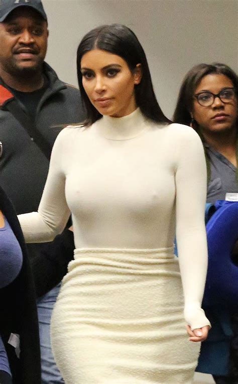 Oops Kim Kardashian S Tight White Top Can T Hide Everything See The