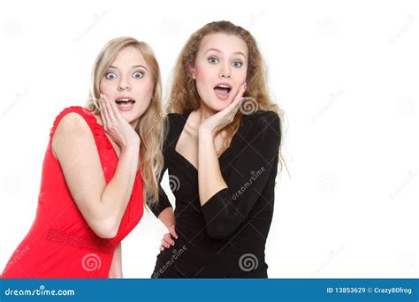 Two Surprised Girls Stock Image Image Of Gossip Beauty 13853629