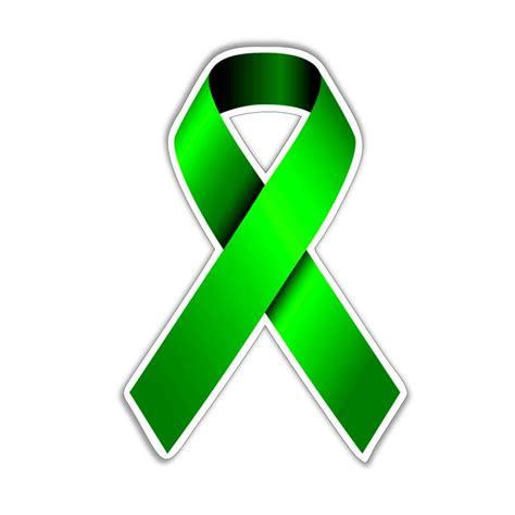 green ribbon mental health awareness ribbon vinyl sticker for etsy