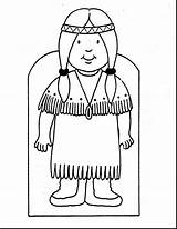 Coloring Indian Pages Native American Girl Cherokee Kids Thanksgiving Printables Indians Printable Drawing Coloring4free Adults Print Color Preschooler Woman Dolls sketch template