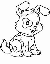Coloring Pages Kids Dog Cute Small Little Puppy Sparky Easy Colouring Color Painting Drawing Printable Boy Collar Toddlers Biscuit Print sketch template