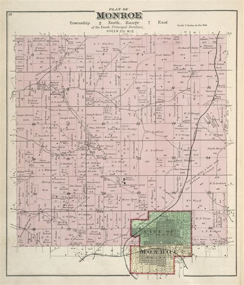 state plat book  green county wisconsin drawn  actual surveys   county