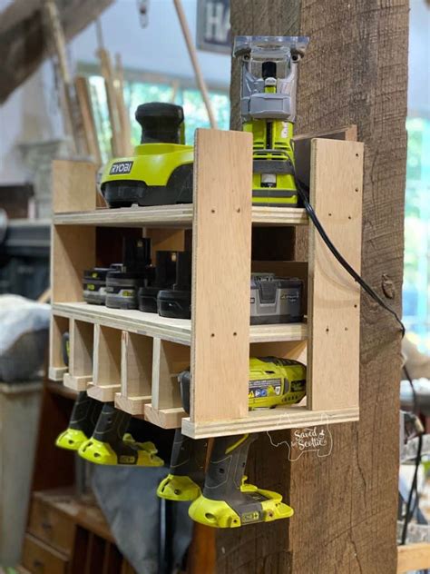 scrap wood projects quick tool charging station saved  scottie