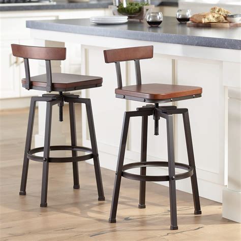 roark dark bronze adjustable swivel bar stools set