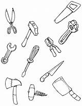 Coloring Pages Tools Tool Kids Construction Carpenter Utensils Color Printable Clipart Carpentry Preschool Mechanic Colouring Each Sheets Craft Gardening Building sketch template