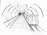 Subway Coloring Tunnel Colouring Pages Sheet Template sketch template