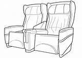 Coloring Airplane Seats Pages Printable Large sketch template