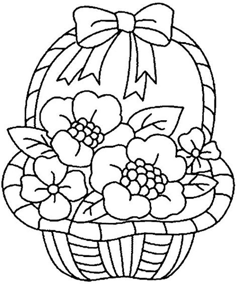 basket  flowers coloring pages bordado ruso bordado animales de