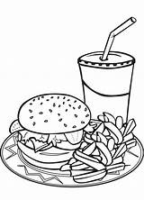 Coloring Burger Pages Fries Hamburger Drawing Clipart Kids Food Shake Cliparts Sheet Milkshake Clip Sheets Printable Cute Library Popular Visit sketch template