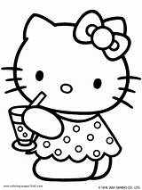 Coloring Kitty Hello Pages Printable Cartoon Character Color Sheets Kids Print Cute Sheet Colouring Characters Book Hellokitty Found sketch template