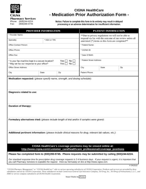 Cigna Botox Prior Authorization Form Printable Printable Forms Free