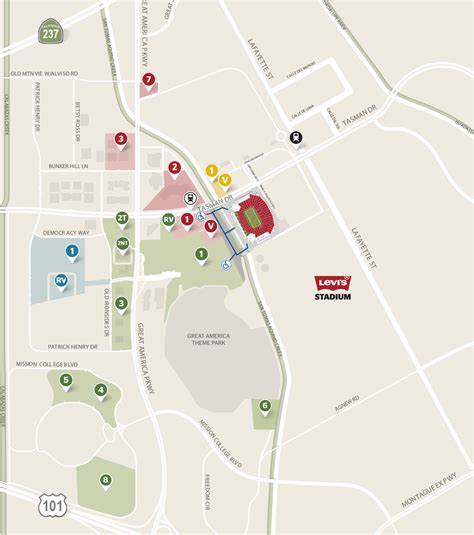 parking lot maps levis stadium