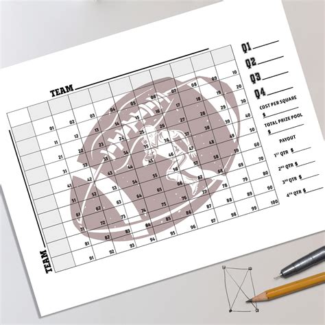 printable  squares football grid numbers instant  etsy