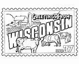 Wisconsin Coloring Pages State Stamp Usa Sheets Wi Printables Printable Map Book Projects States Sheet Colouring Go Adult Print Next sketch template