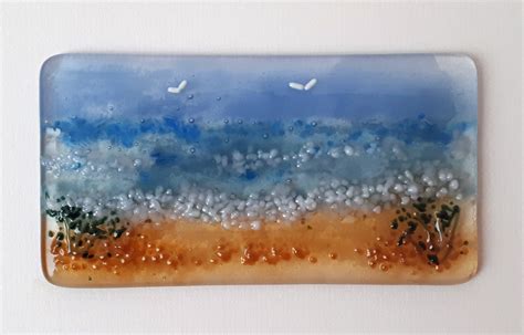 Glass Art Picture Fused Glass Wall Art Beach Sea Ocean Etsy
