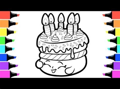shopkins birthday cake coloring book pages  fun coloring