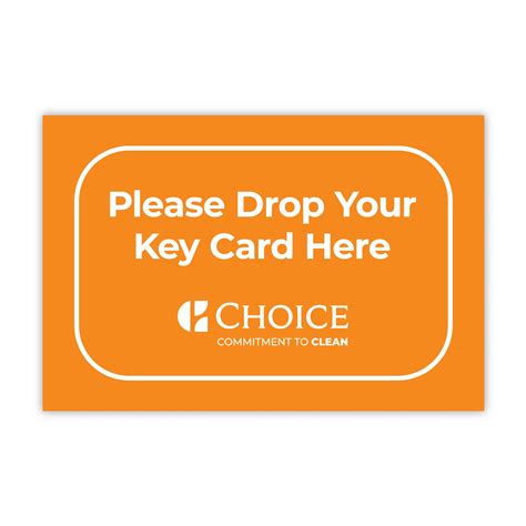 key card drop box sign sable hotel supply