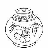 Coloring Jar Cookie Pages Flower Draw Jars Canopic Template sketch template