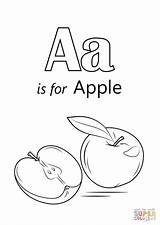 Apple Coloring Letter Pages Printable Color Sheet Alphabet Colorings Print English Drawing Work School Fruit Crafts sketch template
