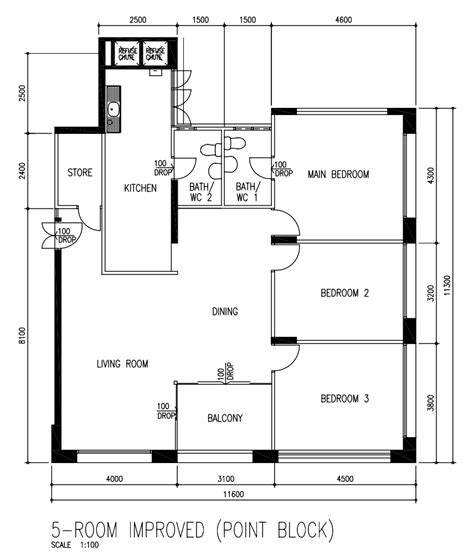 hdb 5 room improved floor plan home alqu
