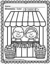Coloring Pages Color Fun Apple Classroom Printables Fern Smith Seasonal Themed Preview Freebies Fall Printable Apples Days Market Backtoschool Farmers sketch template