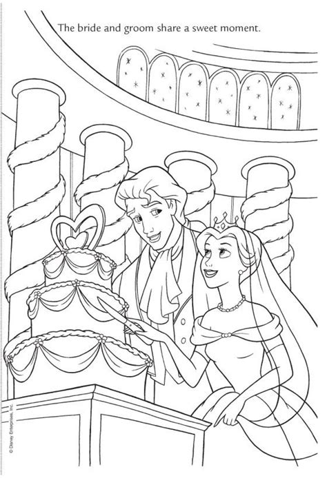 pin  coloring  beauty   beast wedding coloring pages