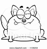 Wolf Chubby Outlined Coloring Drunk Clipart Cartoon Cory Thoman Vector Mean sketch template