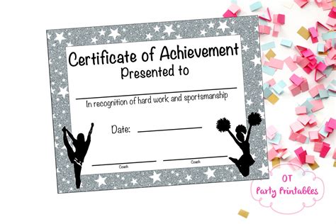 cheerleading certificate cheerleading award cheerleading diy