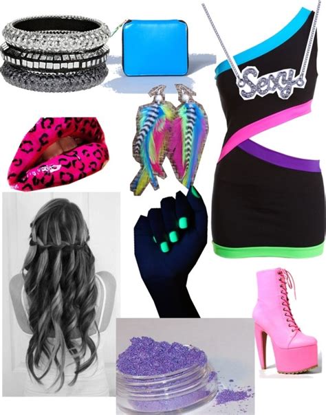 neon party  diggysgirleves   polyvore neon party cute