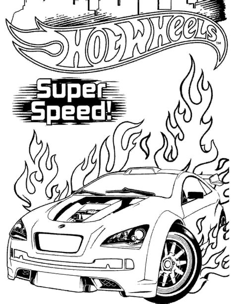 hot wheels super speed car  llamas alrededor coloring pages hot