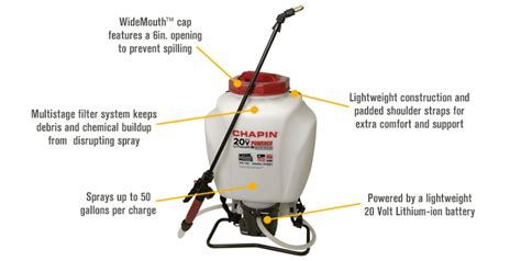 chapin li ion battery powered backpack sprayer  gallon capacity  psi model