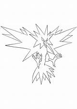 Zapdos Pokemon Coloring Pages Generation Kids Popular sketch template