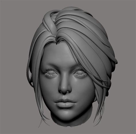 A Womans Head Is Shown In This 3d Image