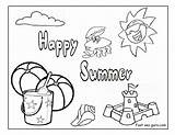 Summer Coloring Happy Pages Beach Printable Kids Drawing Print Color Fun sketch template