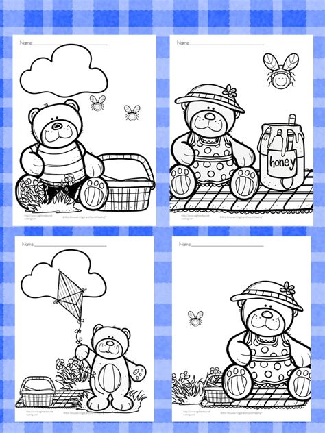teddy bear picnic colouring pictures teddy picnic bear coloring bears