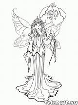Elves Ausmalbilder Fairies Adults Getdrawings sketch template