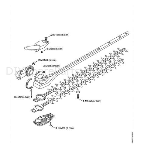 stihl hl    petrol hedgetrimmer long reach hl    parts diagram  tightening torques