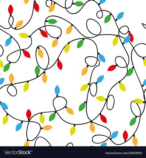 christmas lights background seamless pattern vector image