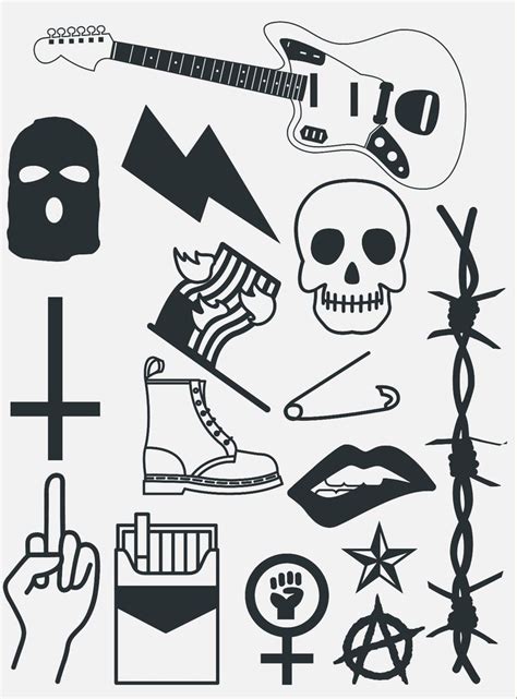 Punk Rock Tattoo Flash Sheet Tattoo Flash Sheet Punk Rock Tattoos