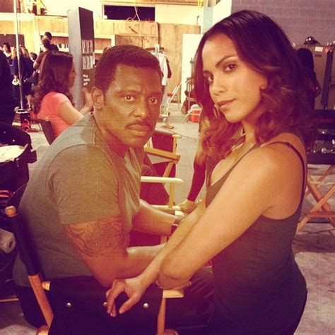 Monica Raymund And Eamonn Walker On The Chicagofire Set