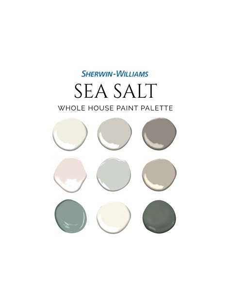 sea salt  sherwin williams interior paint color palette