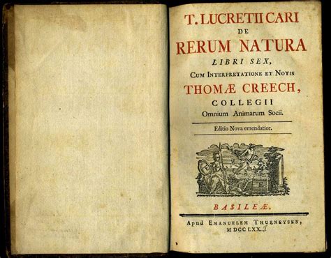 de rerum natura libri sex cum interpretatione et notis thomae creech