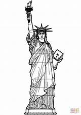Statue Liberty Coloring Printable Pages Supercoloring Print Drawing sketch template