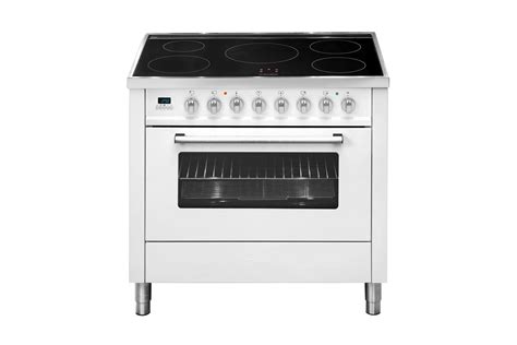 ilve cm freestanding oven  induction cooktop bright white harvey norman  zealand