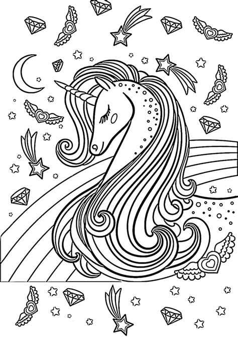 cute unicorn coloring pages  adults png colorist