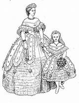 Coloring Pages Victoria Queen Paper Dolls Wedding Princess Adult History Sheets Fashion Choose Board Publications Dover Welcome sketch template